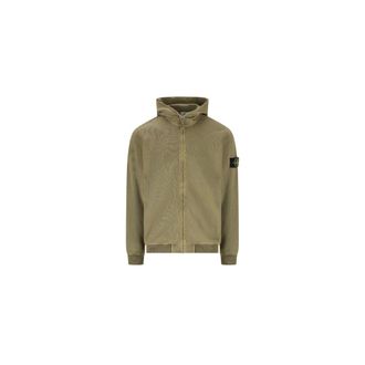 Stone Island Zip-throughs, male, Green, Size: S Zip-through Hoodie