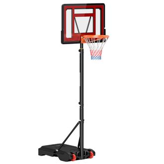 OEM Canasta De Baloncesto Ajustable De 205-261 Cm Aro De Baloncesto Port&aacute;til Con Soporte De Acero Base Rellenable Y 2 Ruedas De Transporte Para Ni&ntilde;os Y Ad