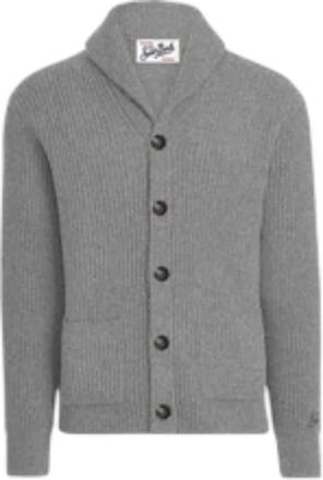 MC2 Saint Barth Glasgow Wool Cardigan - Heren - Vesten - Grijs - M - Wol - Truien & Vesten