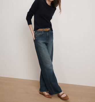 Veronica Beard Taylor High Rise Wide Leg Jean In Rebel Moon