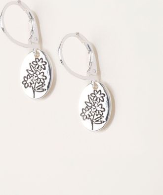 Fat Face FatFace Silver Tone Floral Disc Earrings