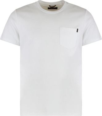 Moorer T-shirt met ronde hals van katoen - Heren - T-shirts - Wit - M - Katoen - Tops