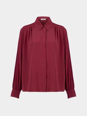 Ryan Roche Womens Silk Collared Blouse Size: S