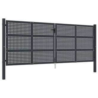 Berkfield Home Garden Gate Anthracite 400x200 cm Steel in Dark Grey