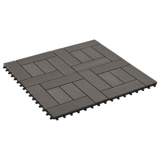 vidaXL Tile De Decking 22 Pcs Marr&oacute;n Oscuro 30 X 30 Cm Wpc Vidaxl