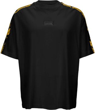 Versace Jeans Couture Gedrukt katoenen jersey T-shirt - Heren - T-shirts - Zwart - 2XL - Katoen - Tops