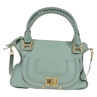 Chlo&eacute; Marcie Top Handle Leather Green Leather Handbag (Pre-Owned)