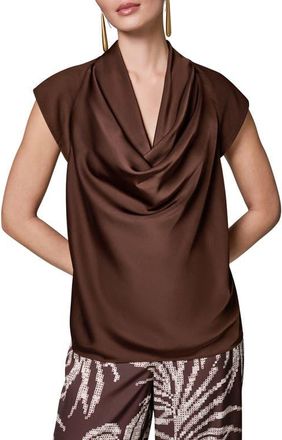 DKNY Cowl Neck Mixed Media Top in Canyon at Nordstrom, Size X-Small
