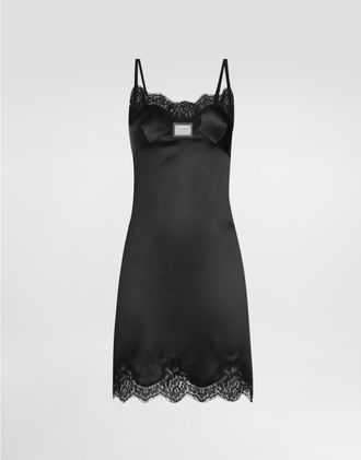 Dolce & Gabbana Short Slip Dress With Tag - Woman Dresses Black Silk 42