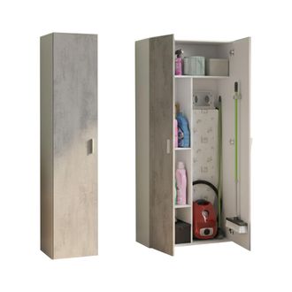 Dmora Armario Multiusos Grande Valdaora, Modular, 6 Estantes, 3 Puertas, 121x182h Cm Blanco