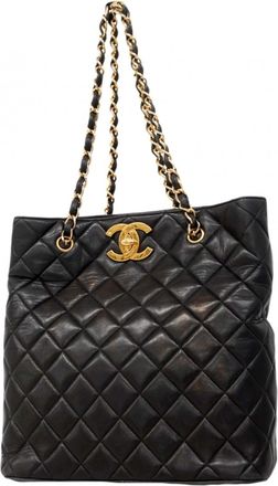 Chanel Black Leather Tote Bag (Pre-Owned)