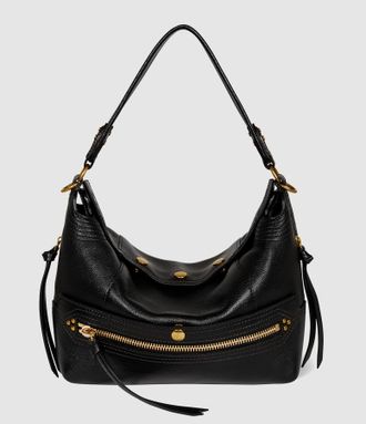 Jerome Dreyfuss Sac Lucky Hobo Cuir Noir Brass