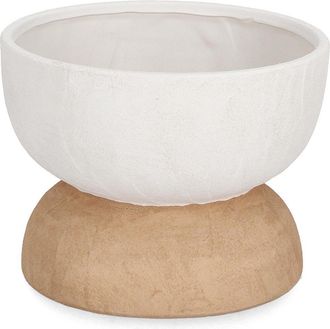 BIZZOTTO Jarrón Hector bajo blanco-natural d25x18,5h