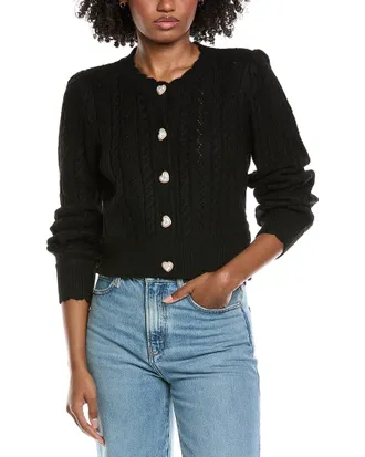 CeCe by Cynthia Steffe Heart Button Pointelle Cardigan