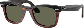 Ray-Ban RB2240F Wayfarer Asian Fit Polarized 144058 Mens Sunglasses Black Size 52