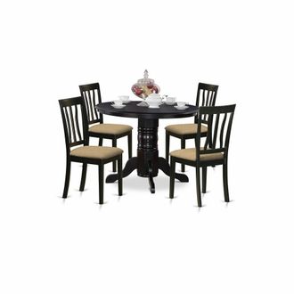 East West Furniture SHAN5-BLK-C 5 Pc Dining room set- Dinette Table and 4 Kitchen Dining Chairs