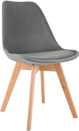 Clp Silla con asiento en terciopelo gris