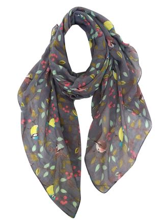 World of Shawls New Butterfly Print Ladies Celebrity Style Scarves Maxi, Scarf, Wrap, Sarong, shawls (New Grey ( MCRN1))
