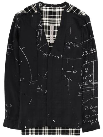 Rick Owens Larry Fogpocket Viscose-Blend Abstract Shirt