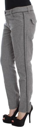 Ermanno Scervino Womens Gray Cotton Straight Fit Casual Pants