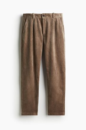 H&M Cordhose in Regular Fit - Dunkelbeige
