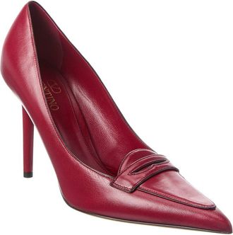 Valentino Capretto 100 Bicolor Leather Loafer Pump