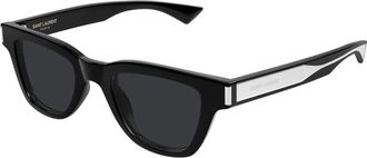 Saint Laurent Sunglasses, male, Black, 47 MM, Black Crystal Sunglasses Jacques Style