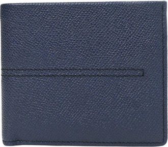 Tod's TodS Navy Blue Saffiano Leather Bifold Wallet (Authentic Pre-Loved)