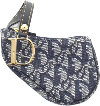 Dior Blue Canvas Coin Purse/Coin Case (Pre-Owned)