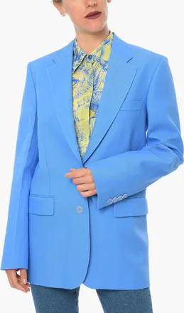 Stella McCartney Blazer in Misto Cotone Twill con Tasche ad Aletta Stella McCartney