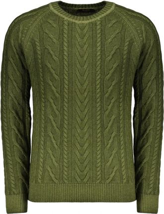 Moorer Trui met ronde hals - Heren - Cashmere truien - Groen - M - Kasjmier - Truien & Vesten