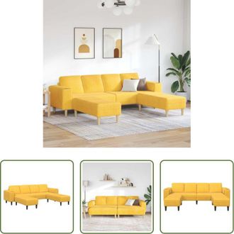 vidaXL Divano in corduroy - Divano Giallo Chiaro 250 x 188 x 76 cm Tessuto in Cords