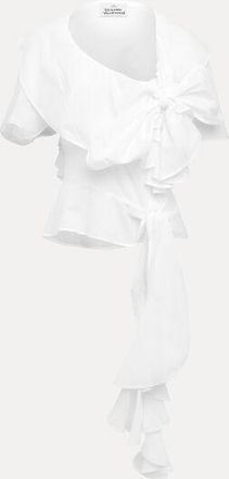 Vivienne Westwood Lola Ruffle Top Organic Cotton White 40 Women