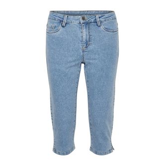 Kaffe Jeans Capri Denim Lavaggio Blu Chiaro - - Jeans - Donna - Blu - S