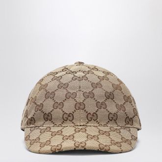 Gucci Beige and ebony GG fabric baseball cap