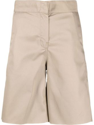 Palm Angels reverse waistband knee-length shorts - women - Polyester/Cotton/Cotton/Polyester/Cotton - S - Neutrals