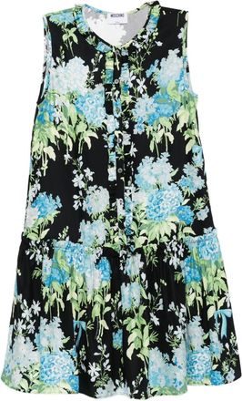 Moschino Abito a fiori con ruches - Nero