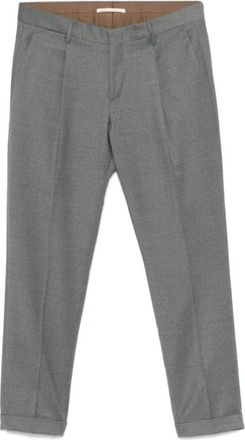 BRIGLIA 1949 Slim Fit Grijze Wollen Broek - Heren - Nette broeken - Grijs - L - Wol - Broeken