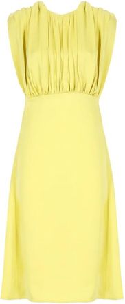 Jil Sander Groene Mouwloze Gedrapeerde Jurk - Dames - Casual kleedjes - Groen - L - Kleedjes