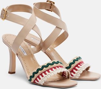 Manolo Blahnik Mabeco 90 embroidered leather sandals