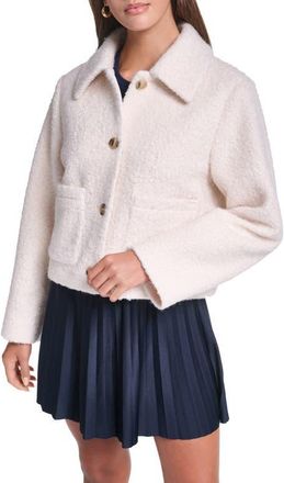 Levi's Cropped Boucl&eacute; Jacket in Cream at Nordstrom, Size X-Large