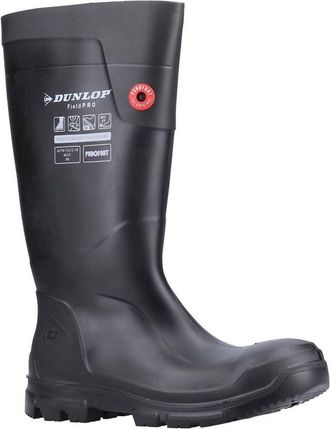 Dunlop Mens Steel Toe Rubber Safety Work Boots In Charcoal