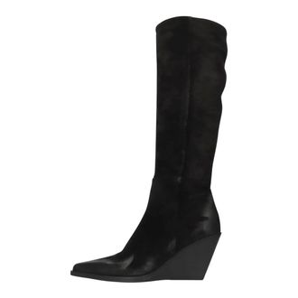 Elena Iachi Vegas Suede Wedge - Dames - Schoenen - Zwart - Maat: 38 EU Su&egrave;de