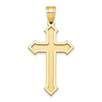 Diamond2Deal 14k Yellow Gold Passion Cross Pendant