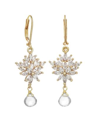 Rachel Reinhardt Jewelry Quartz Cz Leaf Earrings