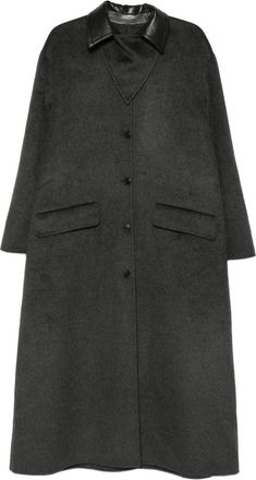 Nanushka Cappotto con collo in pelle - Grigio