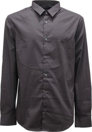 Armani Overhemden, Heren, Grijs, M, Essentiële Phantom Shirt Model 8N1C09