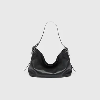 Diesel D-Line-Leather shoulder bag - Shoulder Bags - Woman - Black