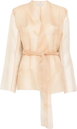Antonelli Elia V-hals Blouse - Dames - Blouses - Beige - M - Overhemden