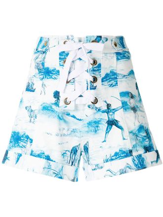 Isolda High waist shorts - Blauw
